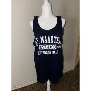 NWT St.Maarten Tank No Sleeved Shirt Vacation Size M